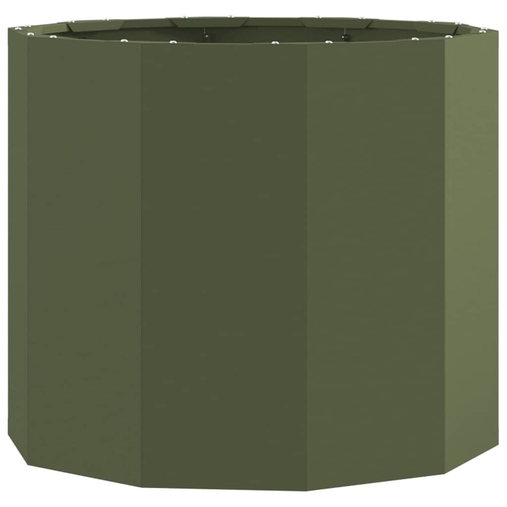 Vidaxl plantenbak olijf groen 60 x 60 x 50 cm staal