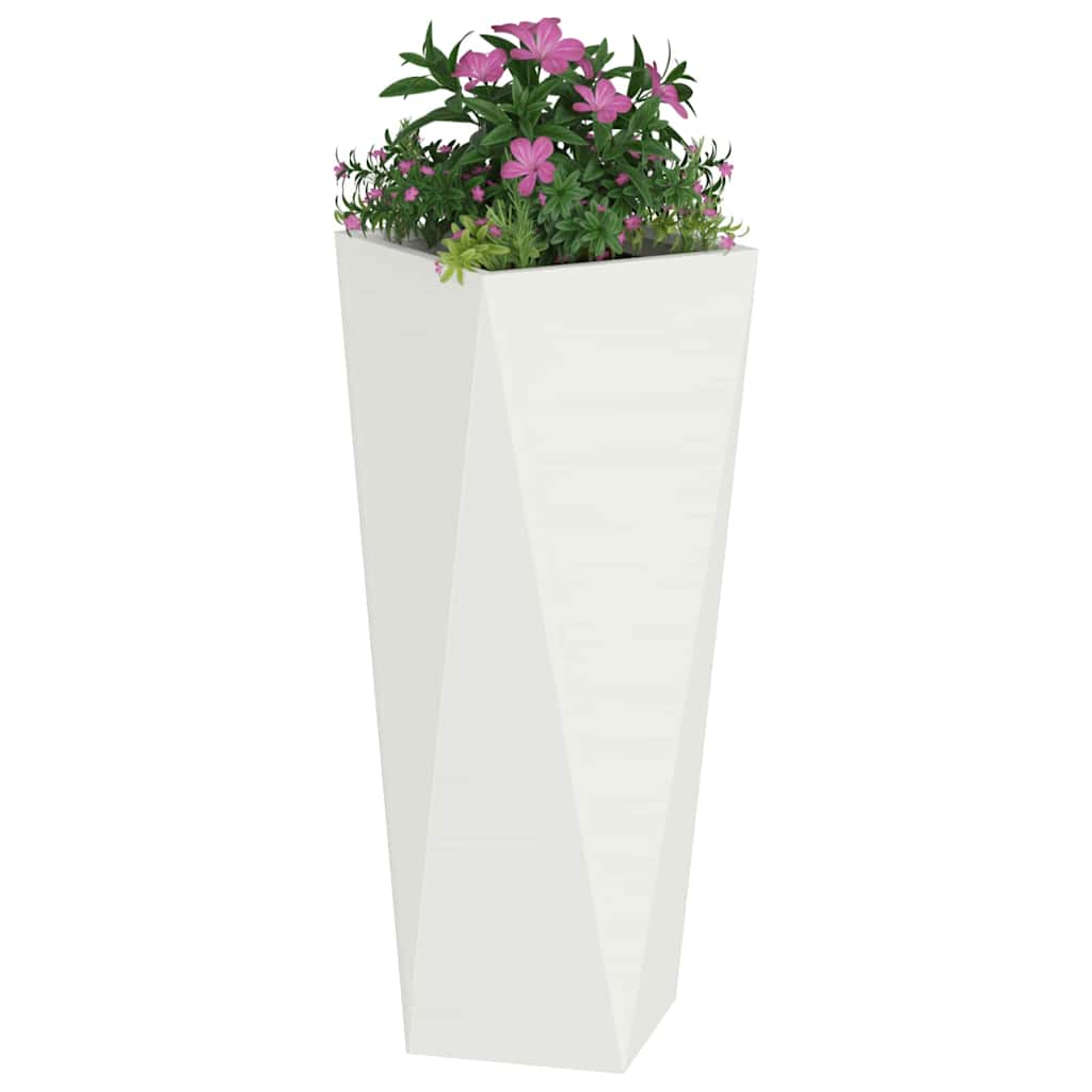 Vidaxl plantenbak wit 30 x 30 x 75 cm staal