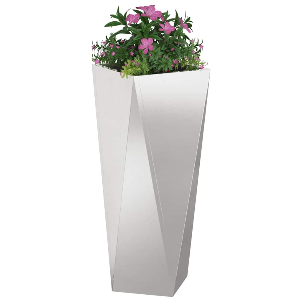 Vidaxl plantenbak zilver 30 x 30 x 75 cm roestvrij staal