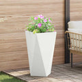 Vidaxl plantenbak wit 40 x 40 x 75 cm staal