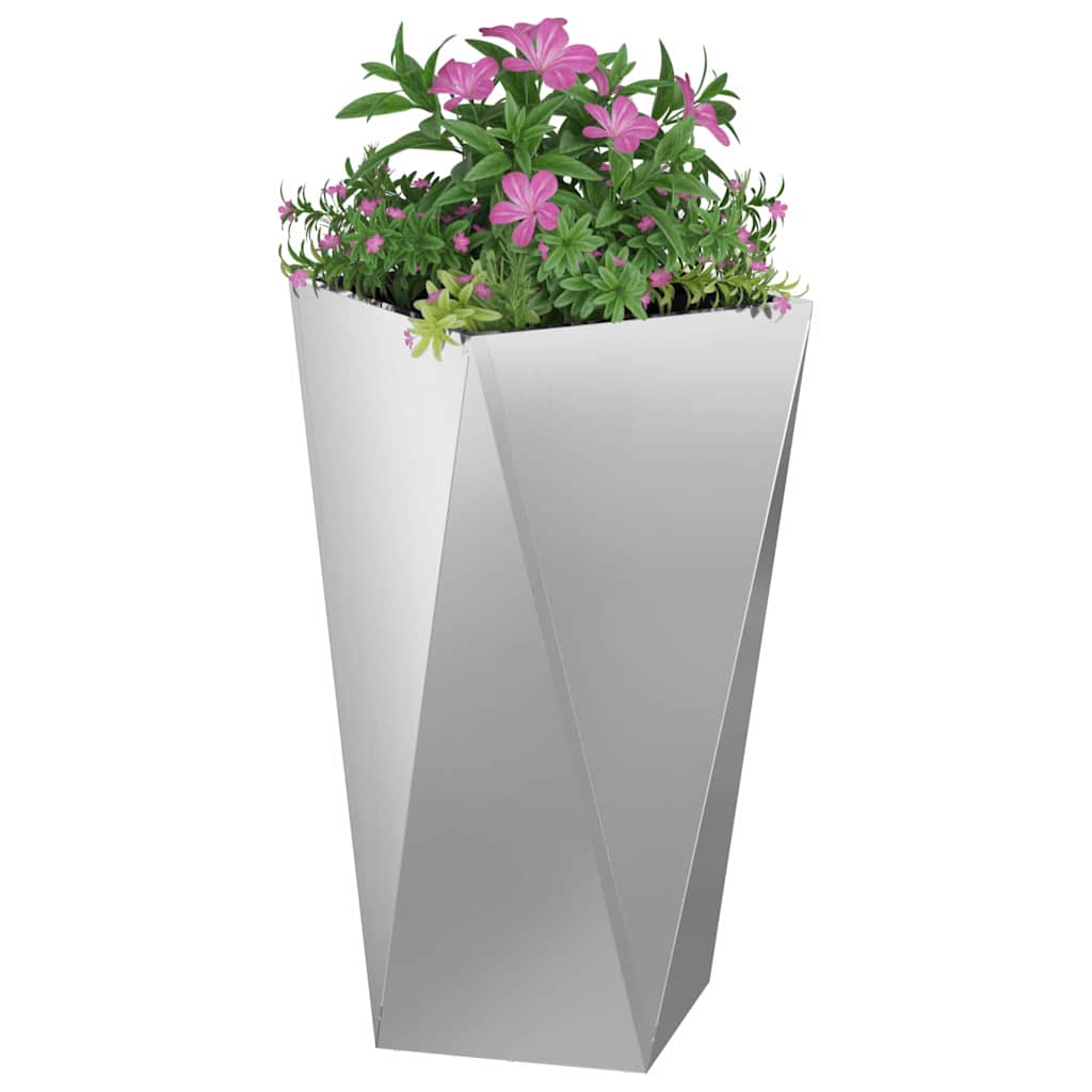 Vidaxl plantenbak zilver 40 x 40 x 75 cm gegalvaniseerd staal