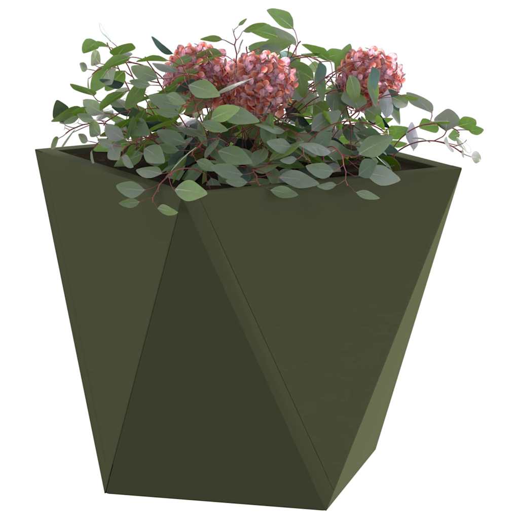 Vidaxl plantenbak olijf groen 30 x 30 x 30 cm staal