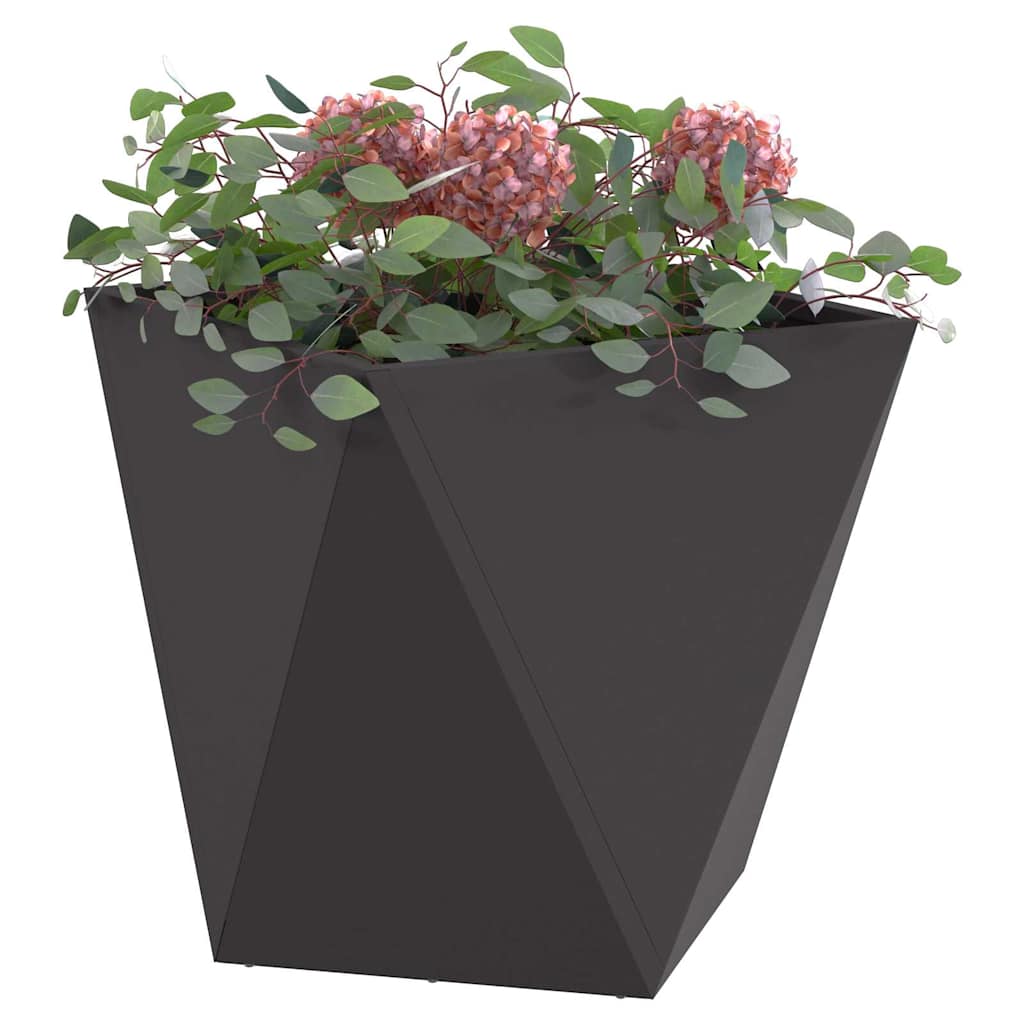 Vidaxl plantenbak 2 pcs zwart 50 x 50 x 50 cm staal