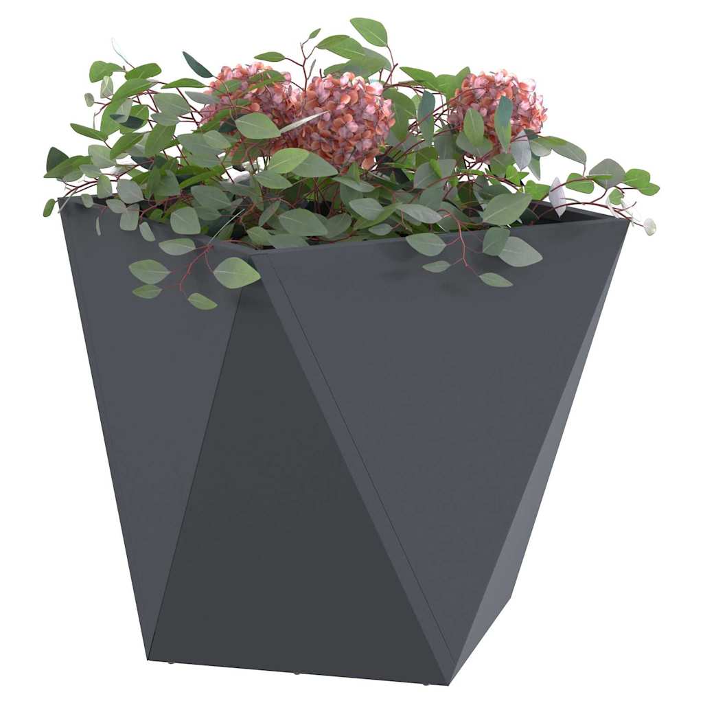 Vidaxl plantenbak 2 st antraciet 50 x 50 x 50 cm staal