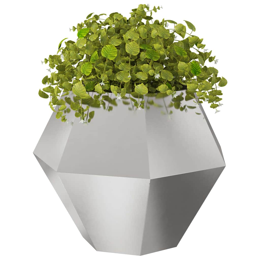 Vidaxl plantenbak zilver 100 x 100 x 80 cm roestvrij staal