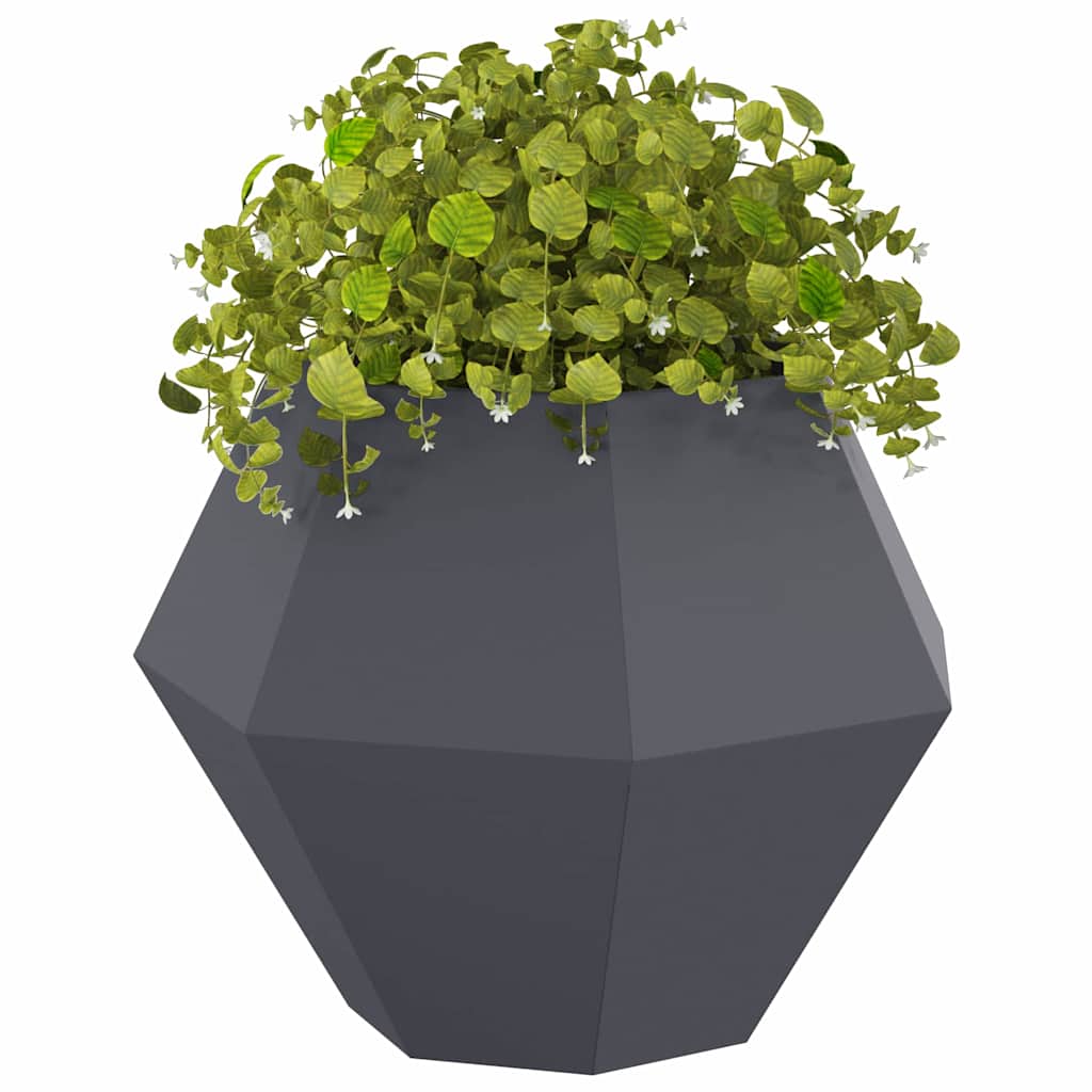 Vidaxl plantenbak 2 pcs antraciet 75 x 75 x 60 cm staal