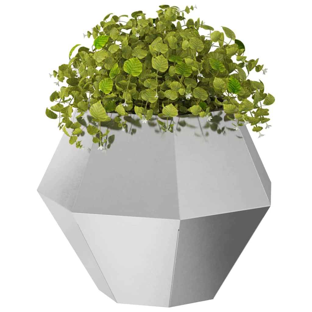 Vidaxl plantenbak 2 pcs zilver 50 x 50 x 40 cm roestvrij staal