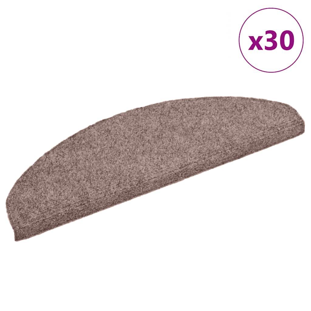 Vidaxl trapmatten zelfklevend 30 stuks 65x21x4 cm lichtbruin halfrond groot