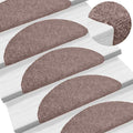 Vidaxl trapmatten zelfklevend 20 stuks 56x17x3 cm lichtbruin halfrond