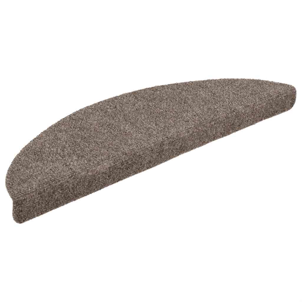 Vidaxl trapmatten zelfklevend 20 stuks 56x17x3 cm beige halfrond