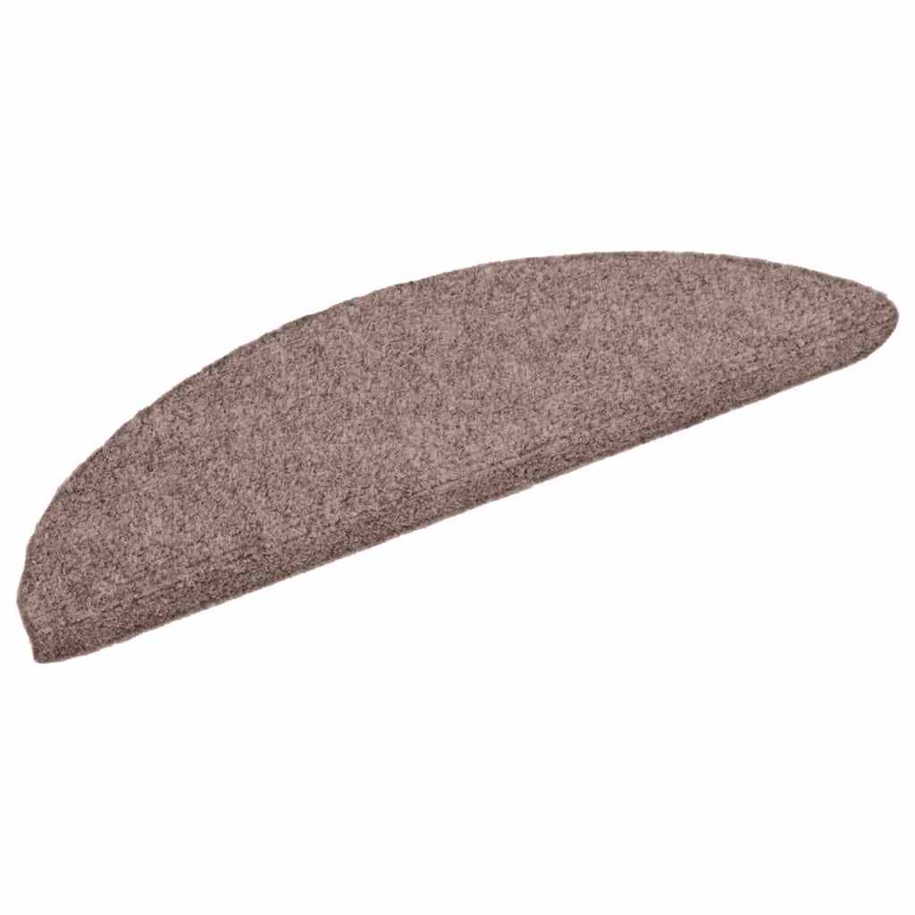 Vidaxl trapmatten zelfklevend 30 stuks 56x17x3 cm lichtbruin halfrond