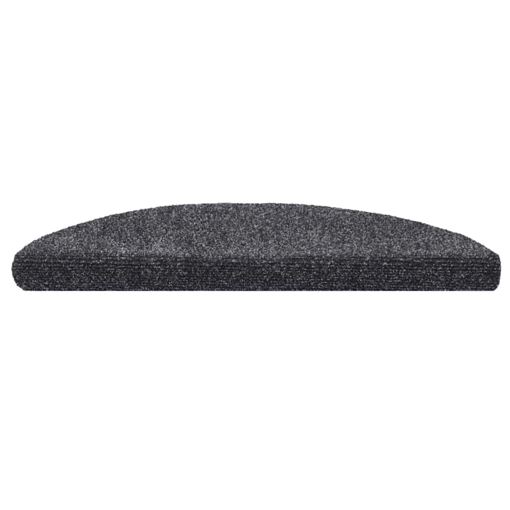 Vidaxl trapmatten zelfklevend 30 stuks 56x17x3 cm donkergrijs halfrond