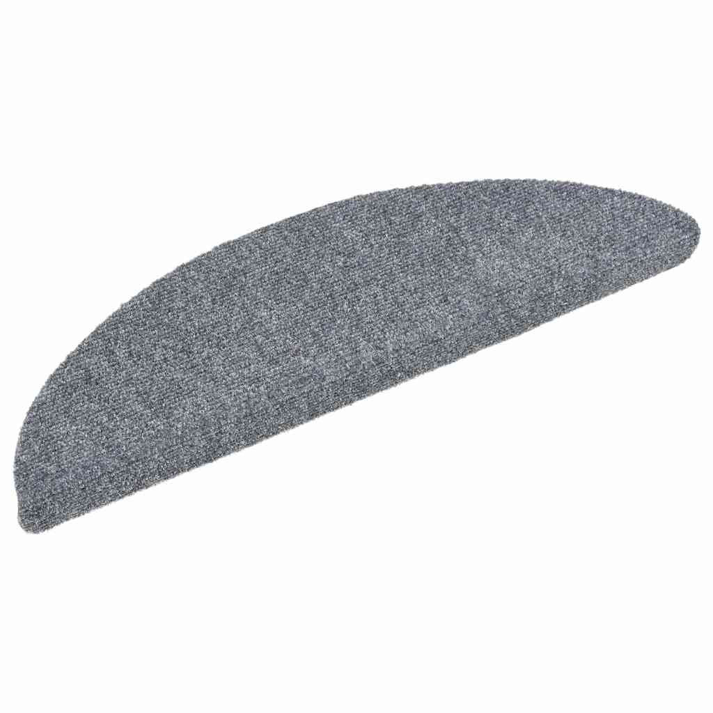 Vidaxl trapmatten zelfklevend 30 stuks 56x17x3 cm lichtgrijs halfrond