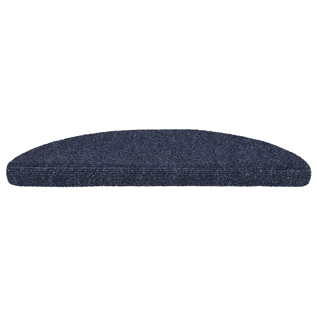 Vidaxl trapmatten zelfklevend 30 stuks 56x17x3 cm blauw halfrond