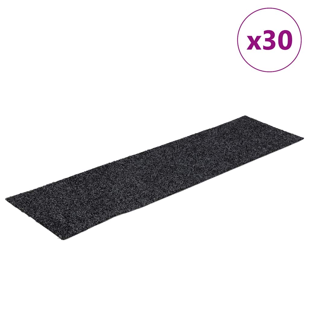 Vidaxl trapmatten zelfklevend 30 stuks 76x20 cm donkergrijs rechthoekig