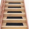 Vidaxl trapmatten zelfklevend 30 stuks 76x20 cm zwart rechthoekig