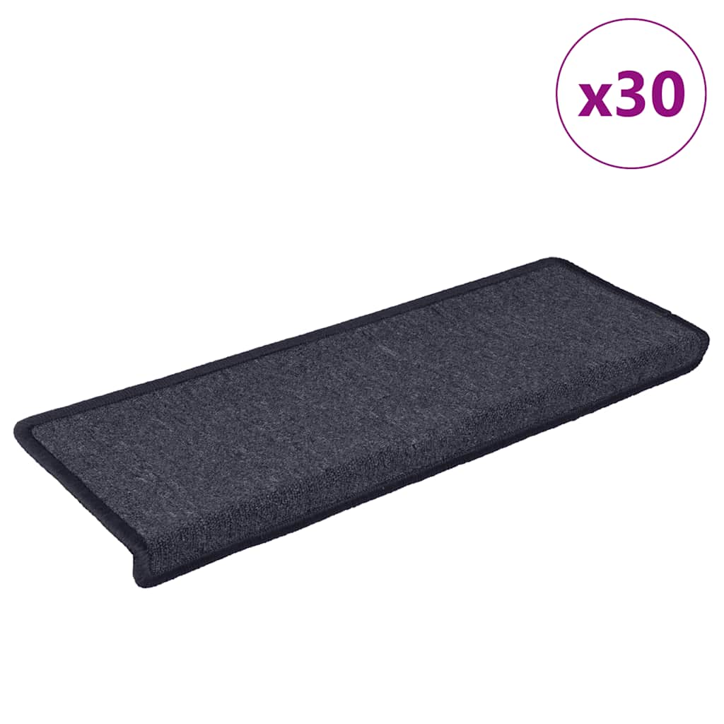 Vidaxl trapmatten 30 st 65x21x4 cm donkergrijs en blauw