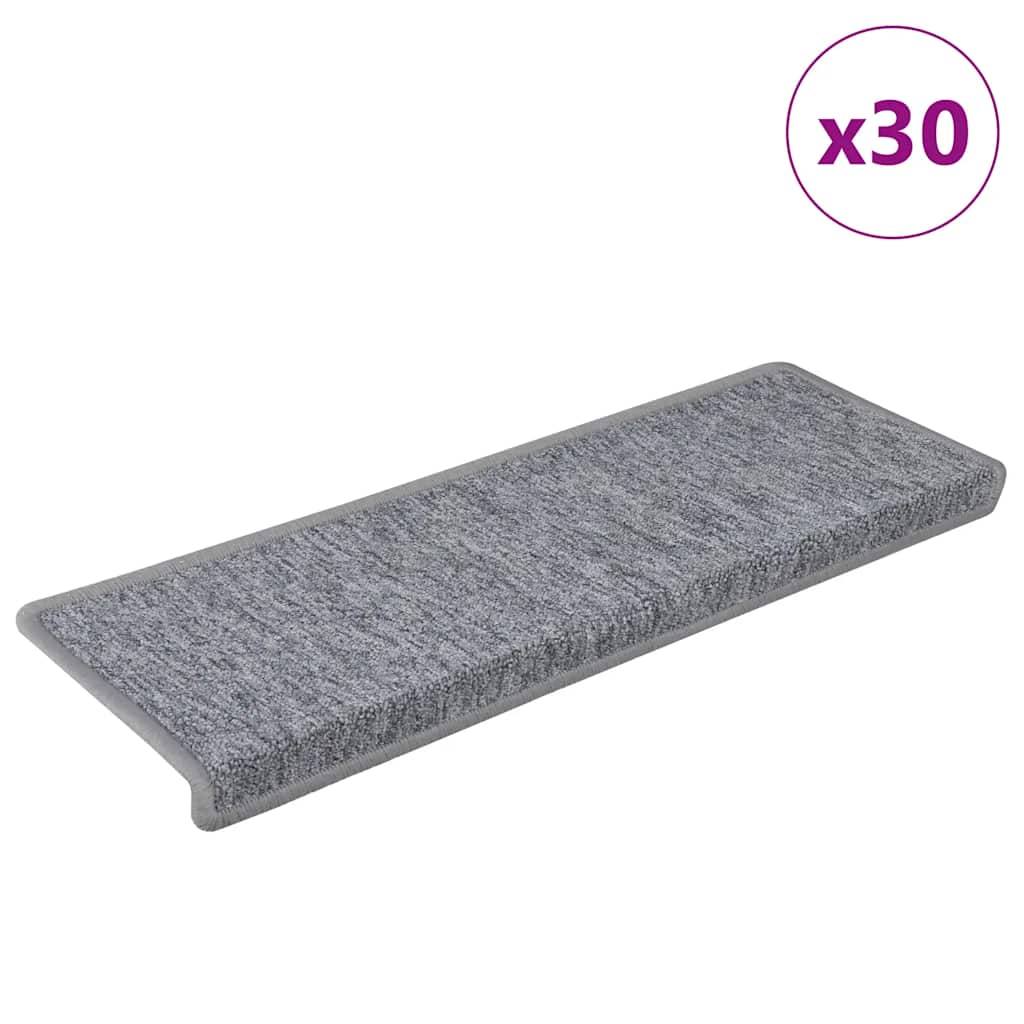 Vidaxl trapmatten 30 st 65x21x4 cm wit en grijs met rechthoekige rand