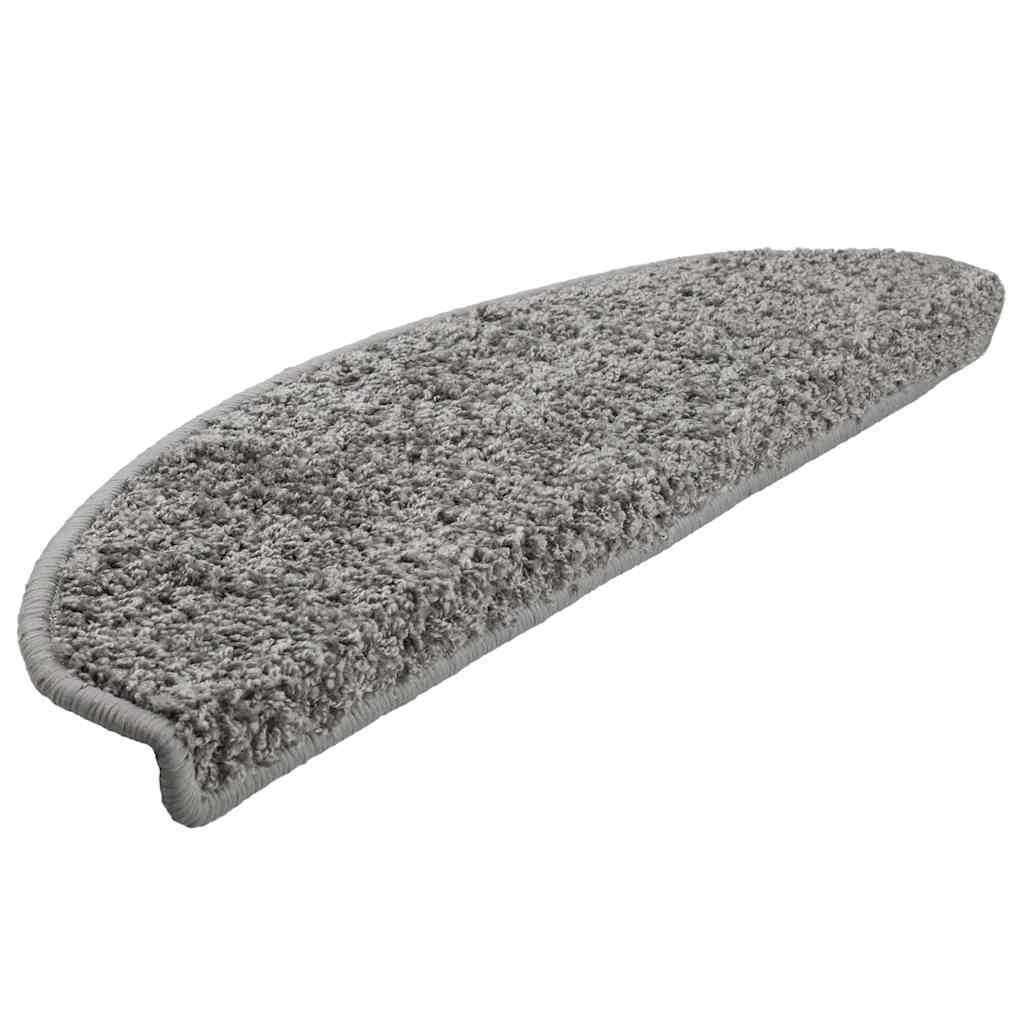 Vidaxl trapmatten 30 st 65x21x4 cm grijs halfrond groot