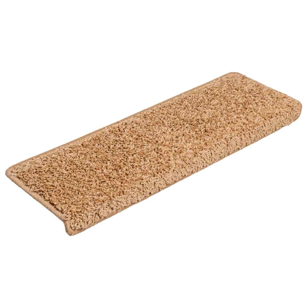 Vidaxl trapmatten 30 st 65x21x4 cm beige rechthoekige rand