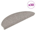 Vidaxl trapmatten zelfklevend sisal-look 30 st 65x21x4cm zilverkleurig