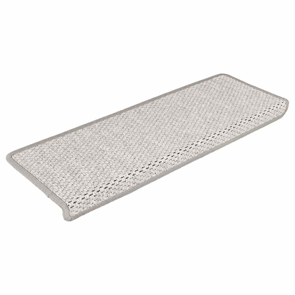 Vidaxl trapmatten zelfklevend sisal-look 30 st 65x21x4 cm platina
