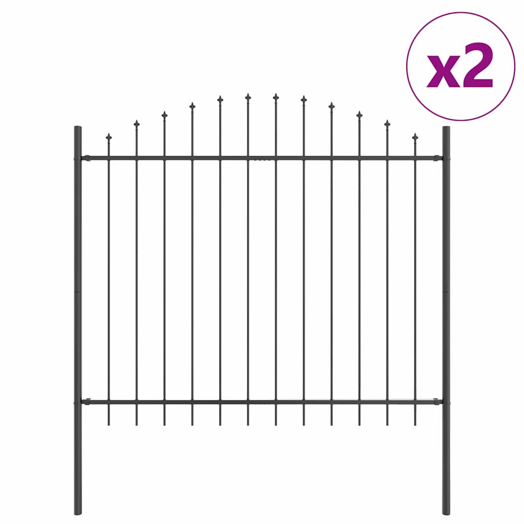 Vidaxl tuinhek 2 pcs grijs 170 x 190 cm gepoedercoat staal