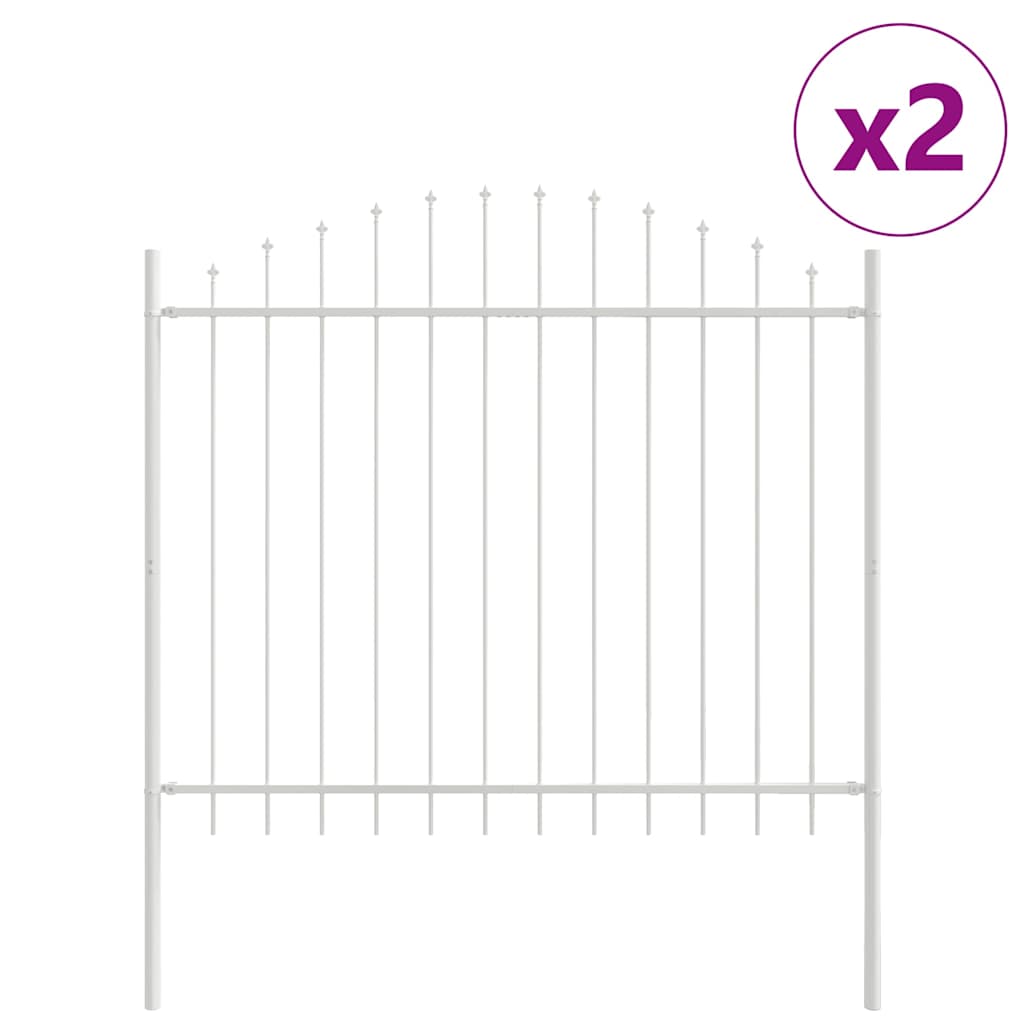 Vidaxl tuinhek 2 pcs wit 170 x 190 cm gepoedercoat staal