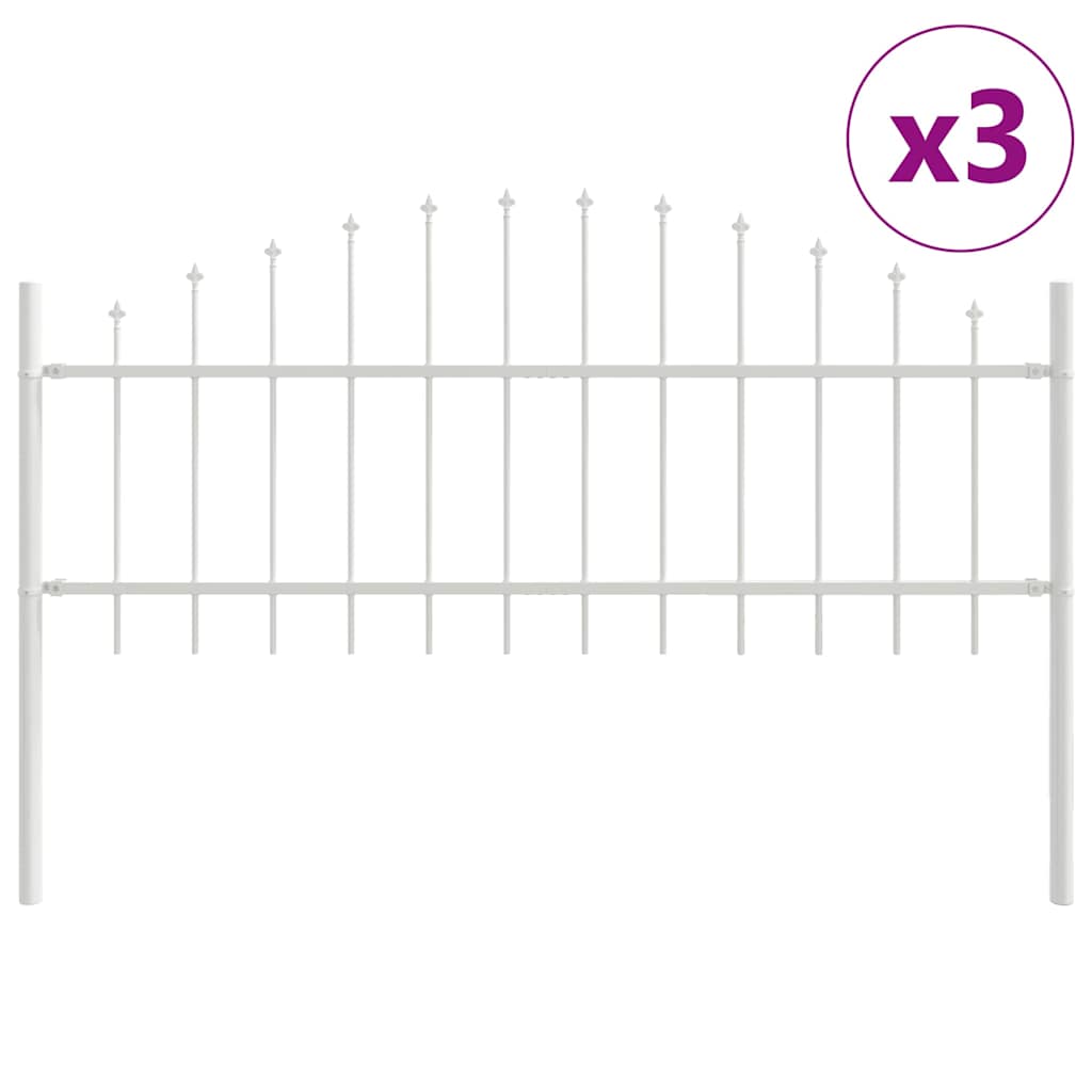 Vidaxl tuinhek 3 pcs wit 170 x 140 cm gepoedercoat staal