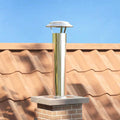 Vidaxl schouwkop verlenging zilver 24 x 24 x 50 cm roestvrij staal