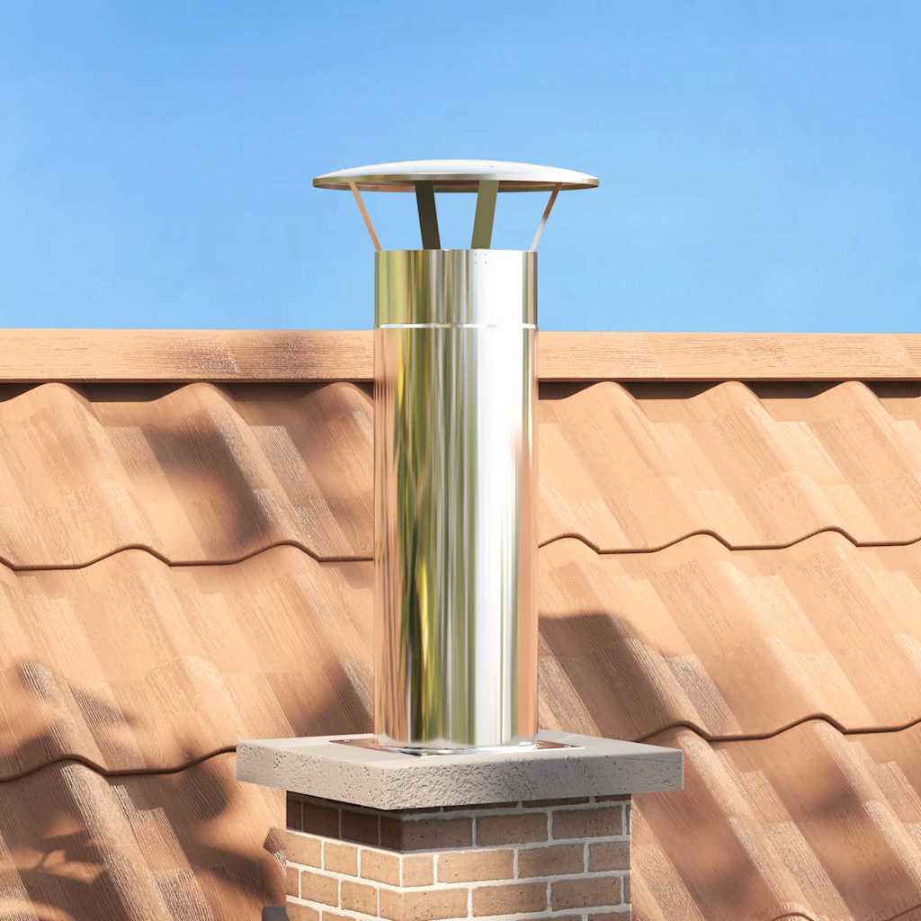Vidaxl schouwkop verlenging zilver 25 x 25 x 50 cm roestvrij staal