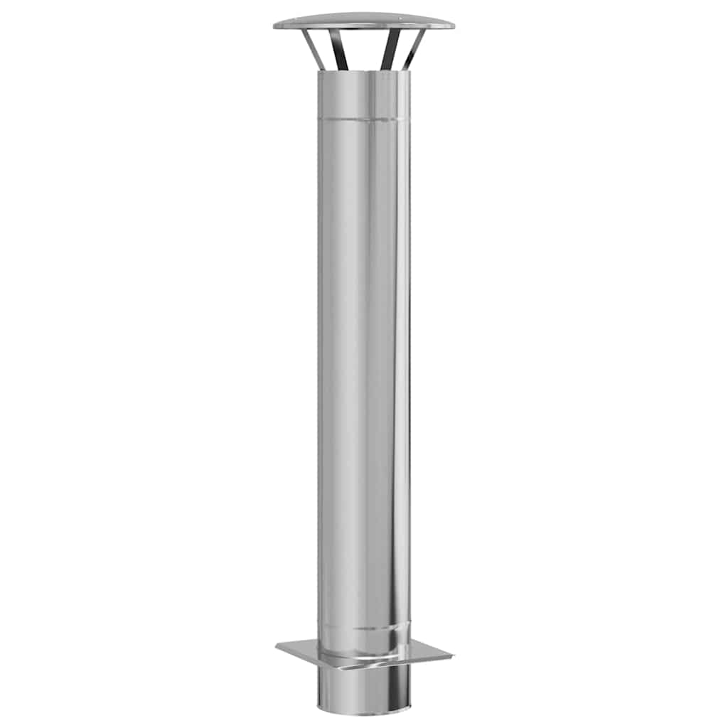 Vidaxl schouw verlenging zilver 35 x 35 x 132 cm roestvrij staal