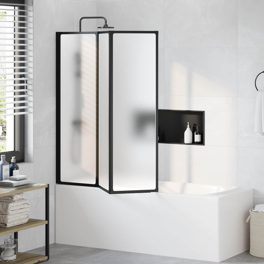 Vidaxl douchescherm zwart 132 x 2 x 140 cm aluminium en pp