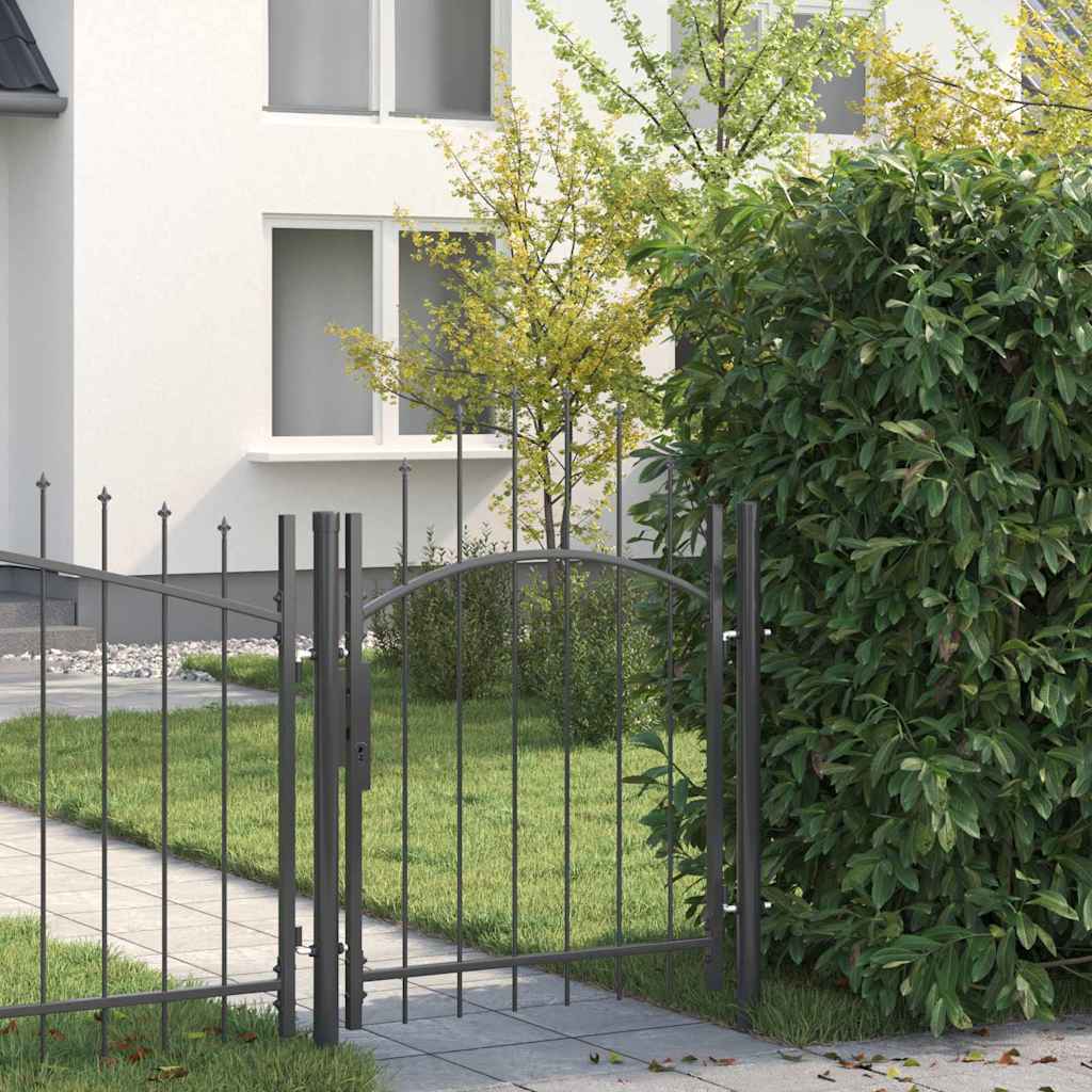 Vidaxl tuinpoort woerden 1,25 m vergrendelbaar staal grijs