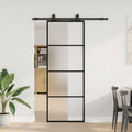 Vidaxl schuifdeur met beslagset 76x205 cm esg glas zwart