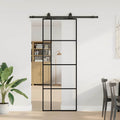 Vidaxl schuifdeur met beslagset 76x205 cm esg glas zwart