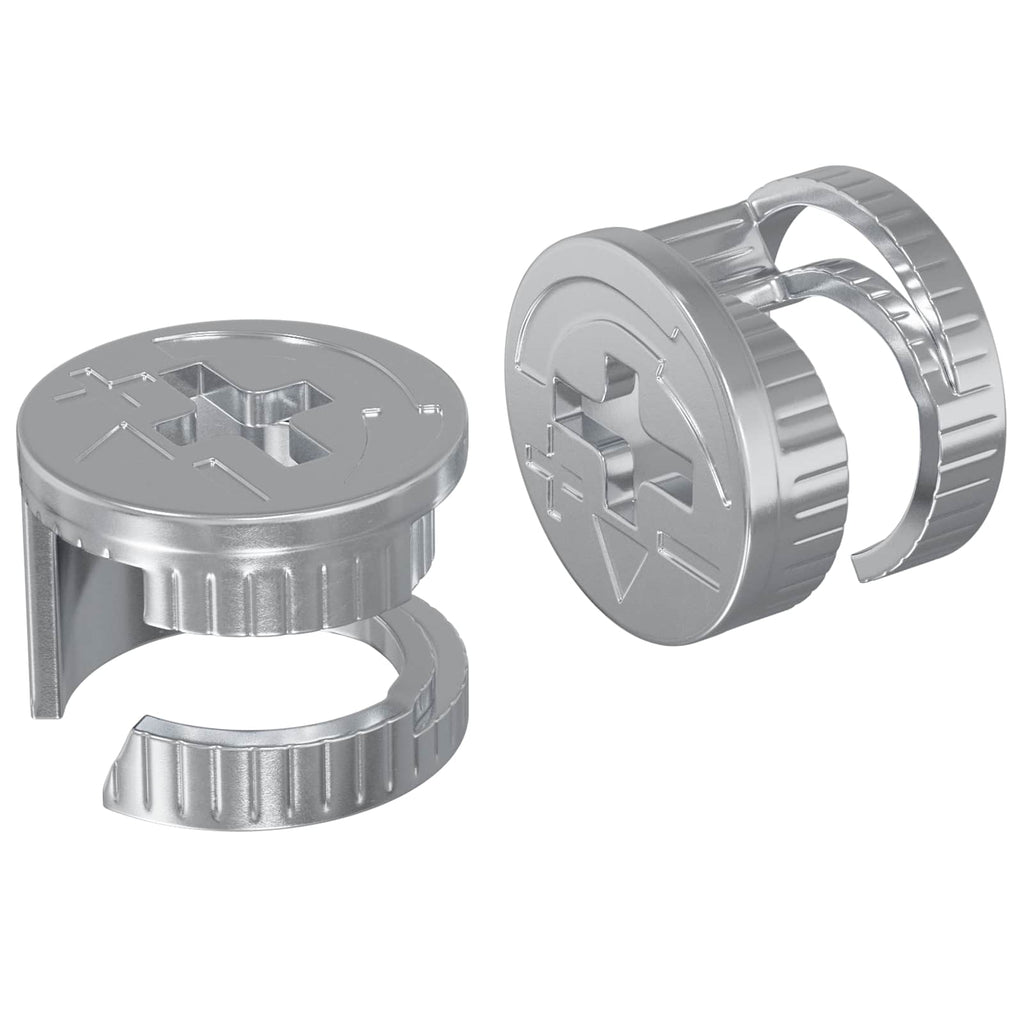 Vidaxl cam lock moeren 2 pcs zilver 15 x 11,5 mm staal