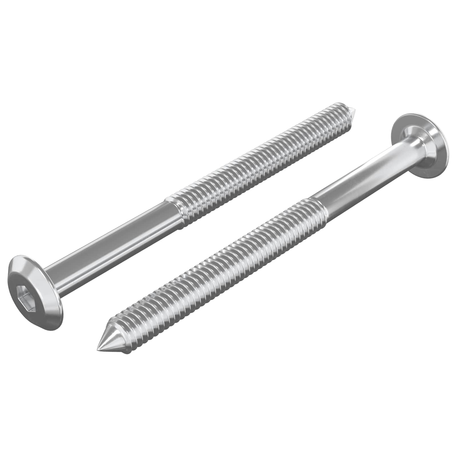 Vidaxl meubelschroeven 2 pcs zilver m6 x 70 mm staal