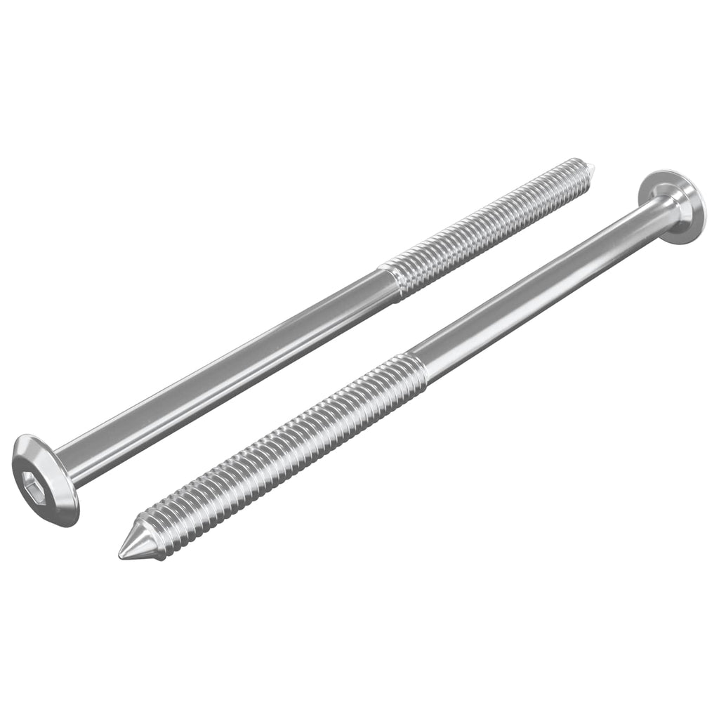Vidaxl meubelschroeven 2 pcs zilver m6 x 100 mm staal