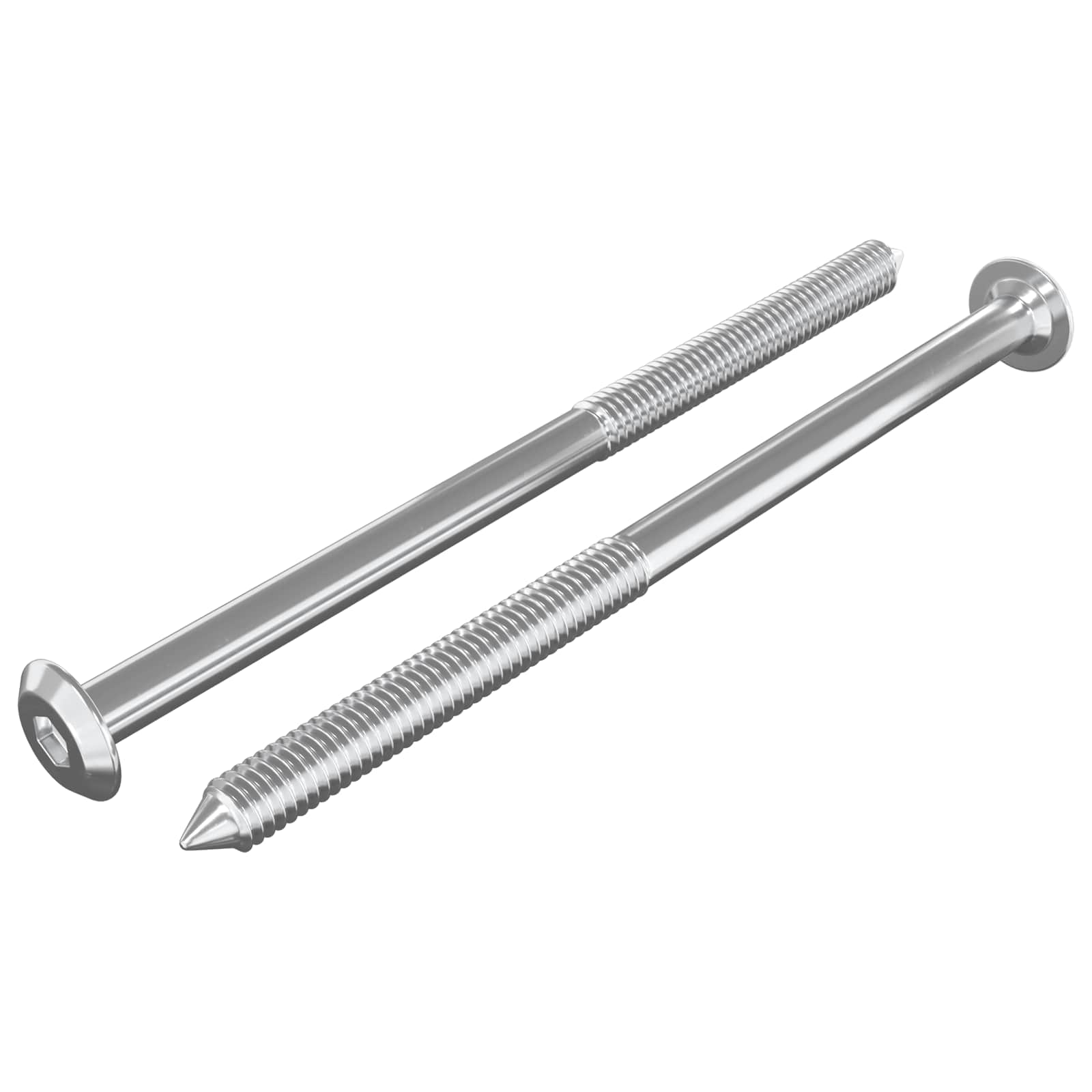 Vidaxl meubelschroeven 2 pcs zilver m6 x 100 mm staal