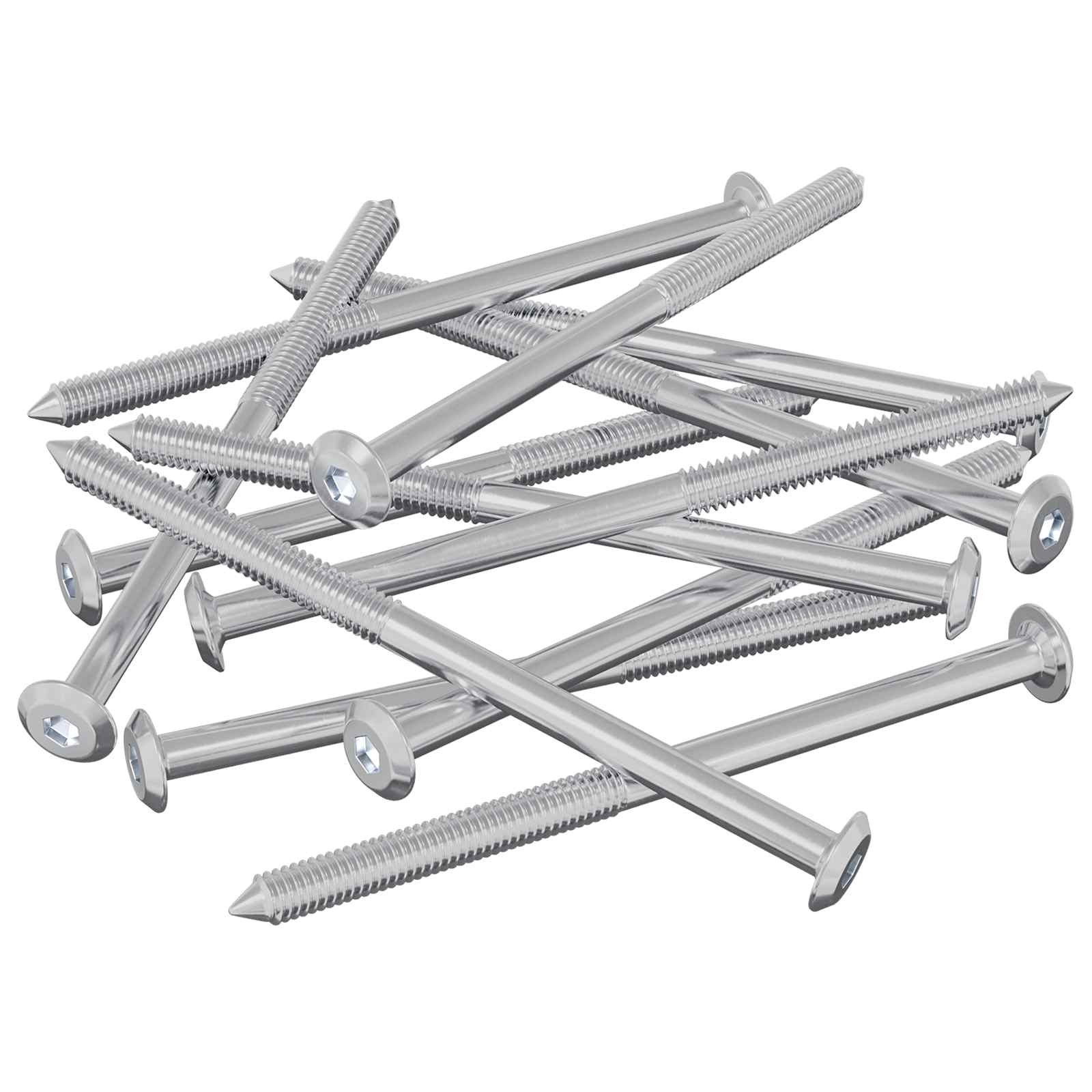 Vidaxl meubelschroeven 12 pcs zilver m6 x 100 mm staal