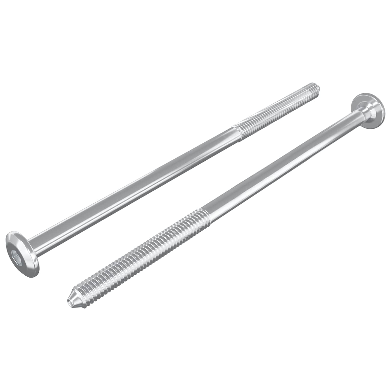 Vidaxl meubelschroeven 2 pcs zilver m6 x 120 mm staal