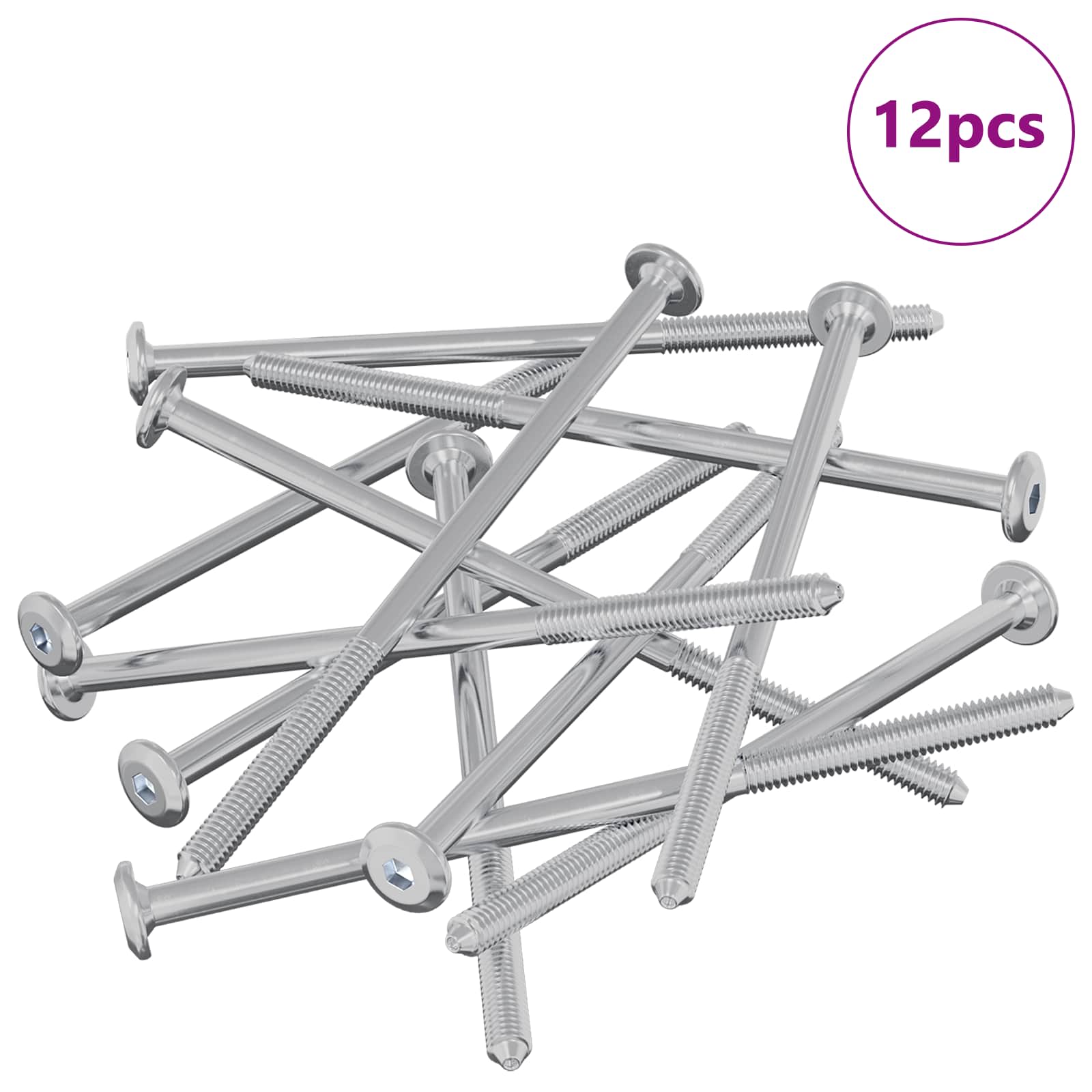 Vidaxl meubelschroeven 12 pcs zilver m6 x 120 mm staal