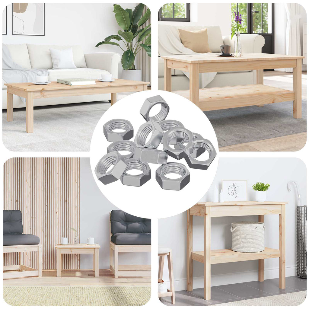 Vidaxl zeshoekige moeren 12 pcs zilver m6 ijzer
