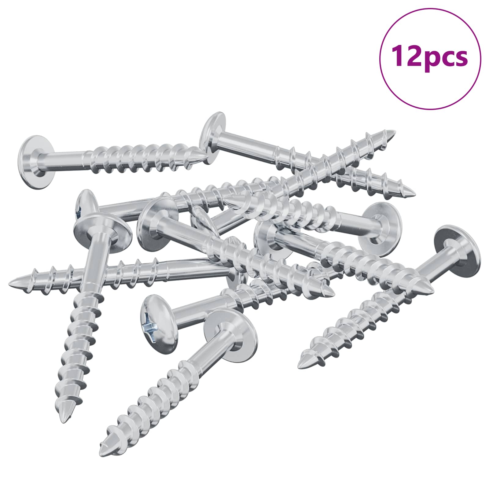 Vidaxl bout 12 pcs zilver 9,8 x 35 mm ijzer