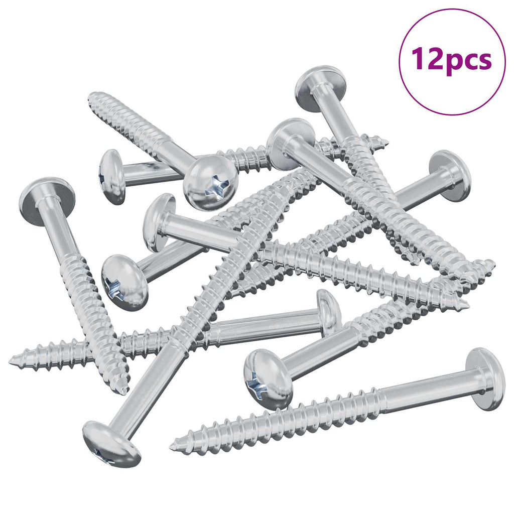 Vidaxl houten schroef 12 pcs zilver 9,8 x 53 mm staal