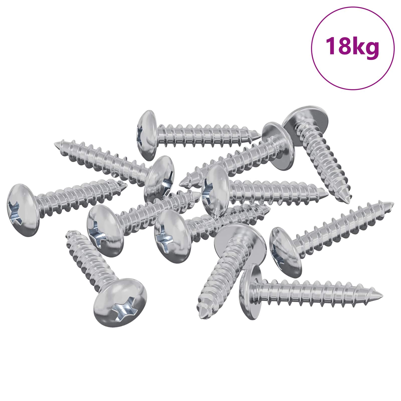 Vidaxl houten schroeven 10976 pcs zilver staal