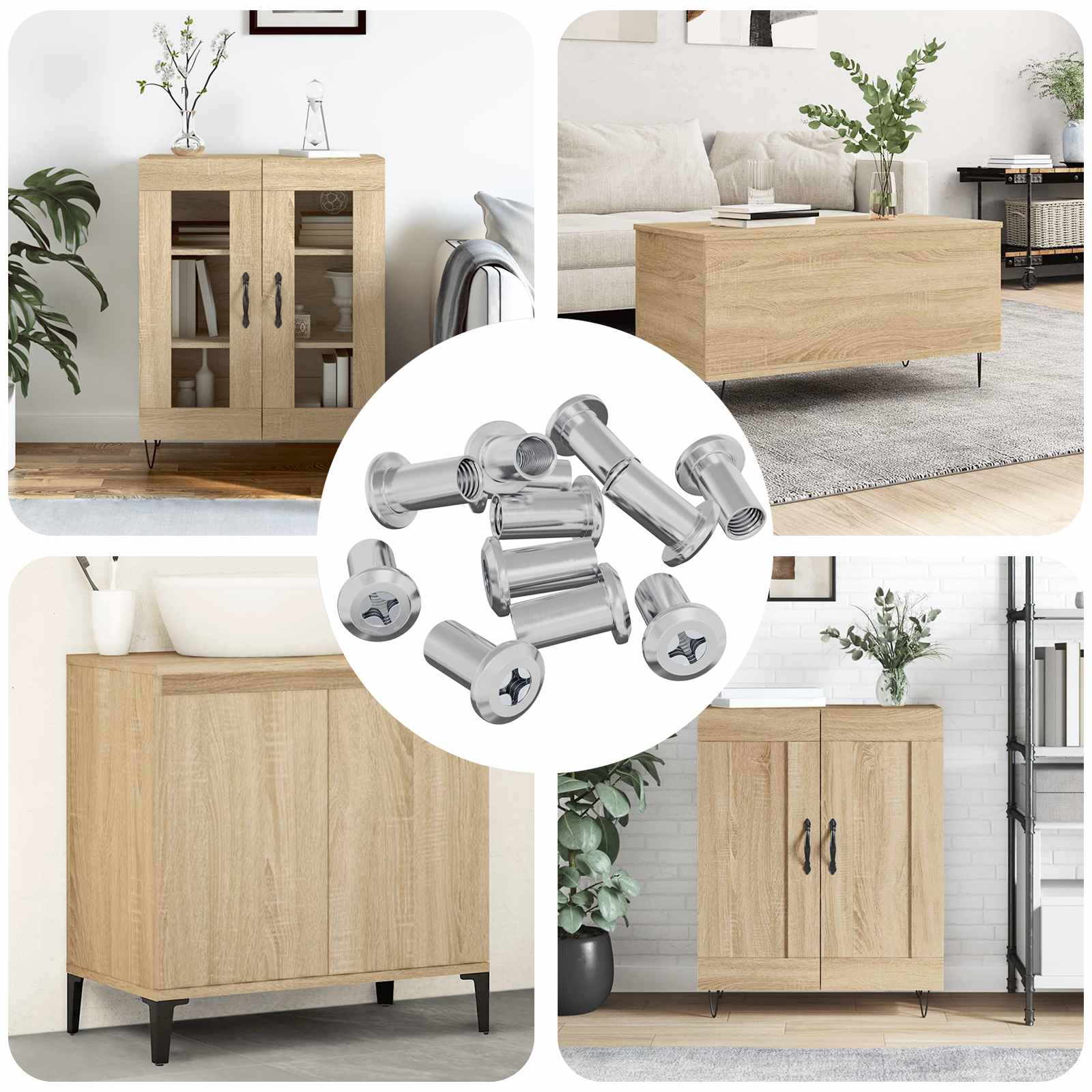 Vidaxl slotmoer 2857 pcs nikkel staal