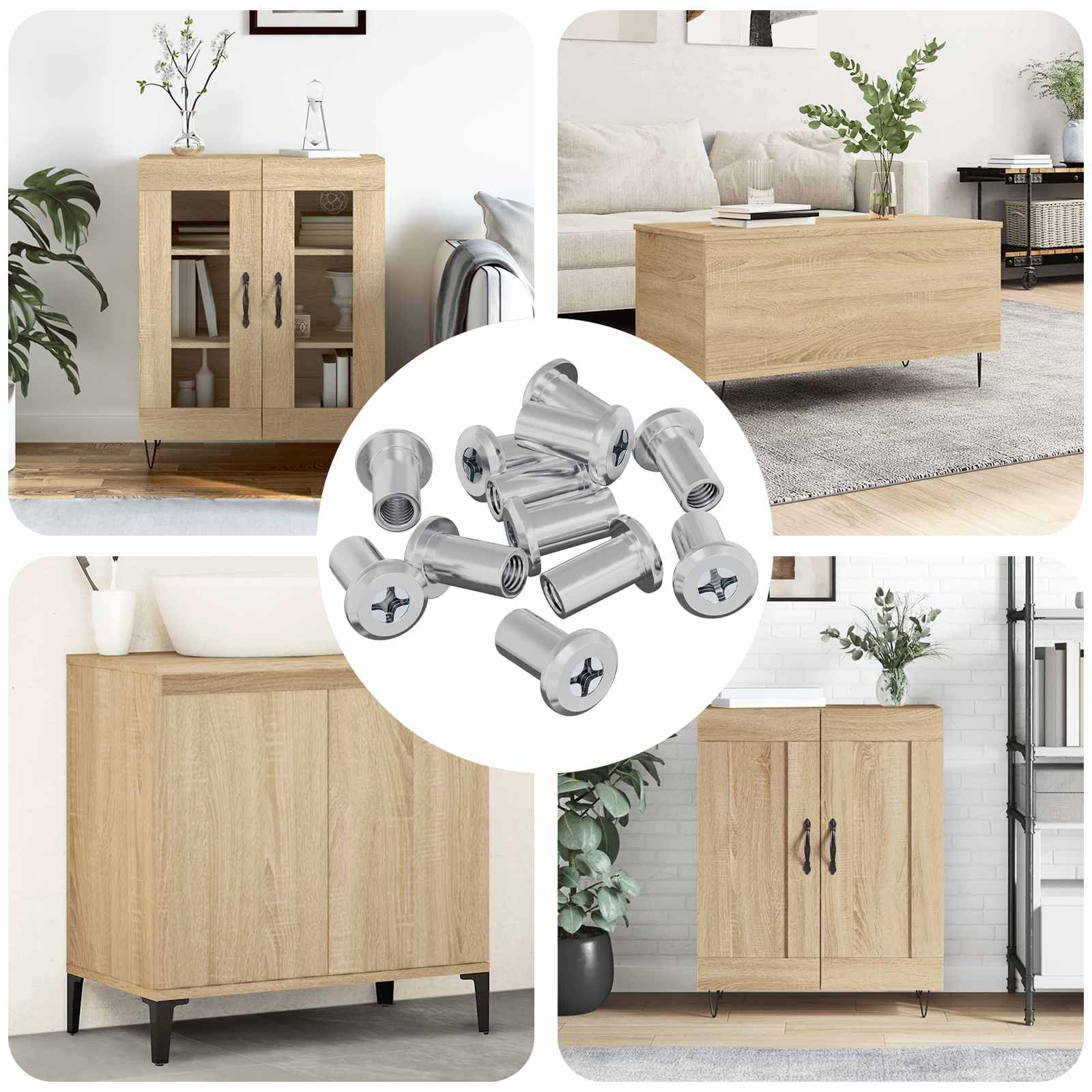 Vidaxl slotmoer 3673 pcs zilver staal