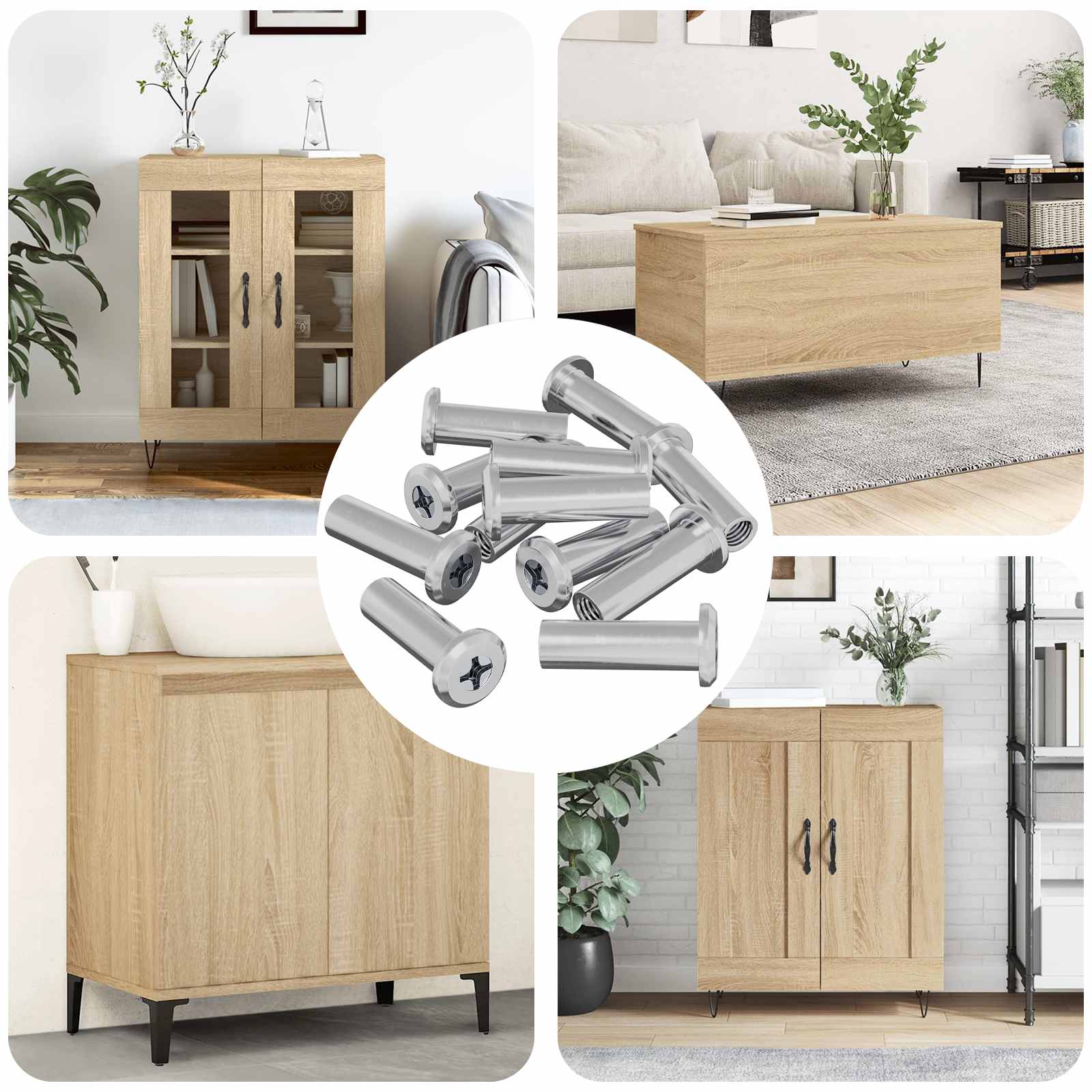 Vidaxl slotmoer 2857 pcs zilver staal